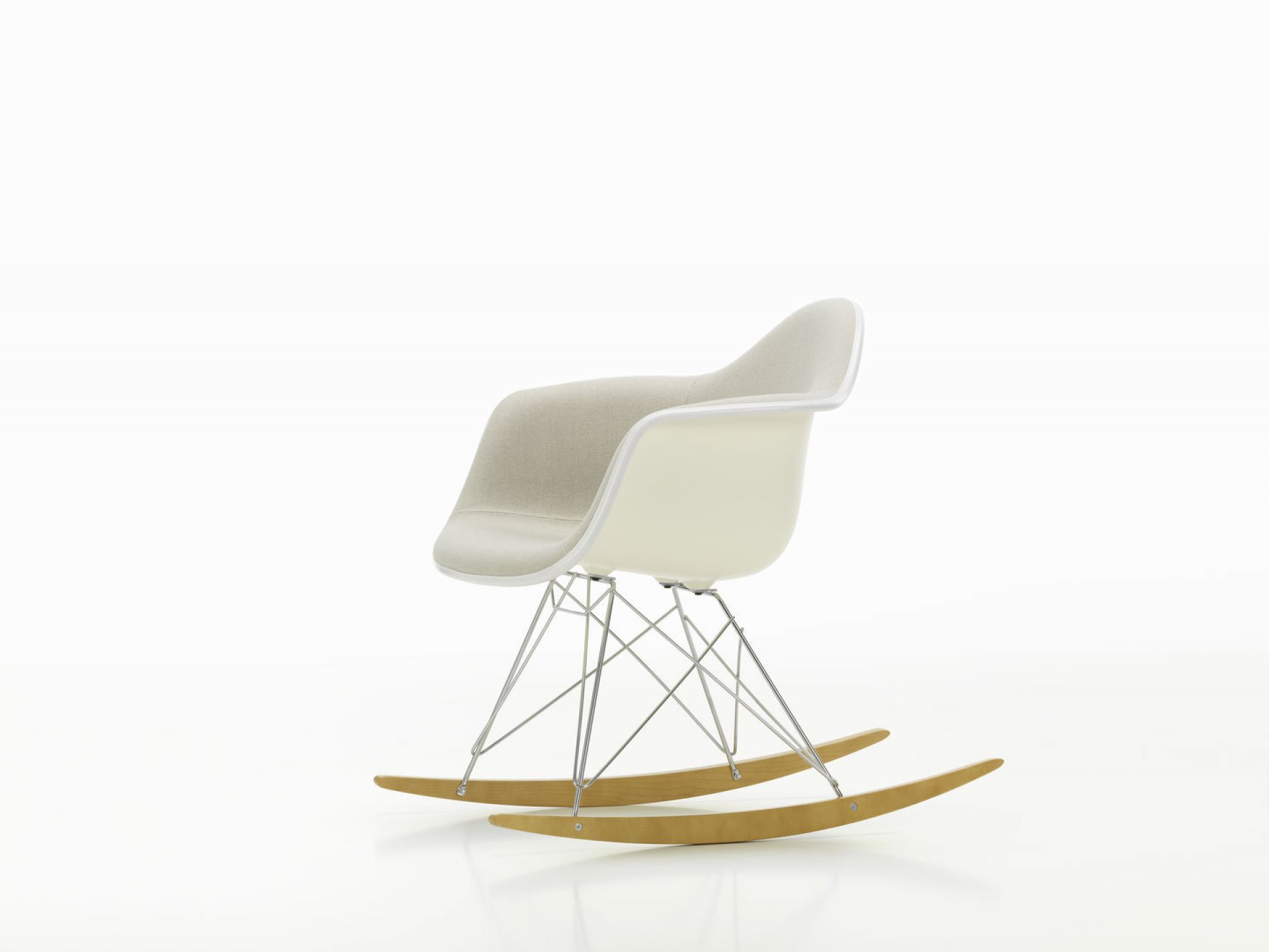 Eames Plastic Armchair RAR Rocking Chair Fully upholstered